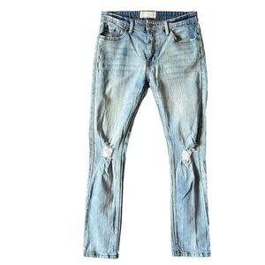 Alexander Julian Colours Men's Distressed Slim Straight Stretch Jeans Size 34x32